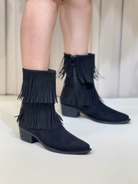 1382 نیم بوت زنانه کابوی ریش ریش