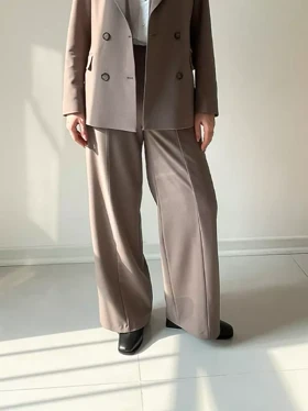 کت و شلوار زنانه قهوه ای شارلوت (Charlotte) کد 5596