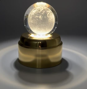 چراغ خواب گوی کریستال طرحدار/ گردان / سایز کوچک