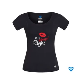 تاپیک تیشرت آستین کوتاه women-tishirt-mrs.right-black