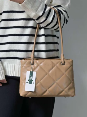 کیف دوشی زنانه بنو مدل سوگل کد BENO 4967 (نسکافه ای روشن)