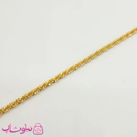 دستبند زنانه مدل زنجیر خاویاری استیل طلایی کد 891