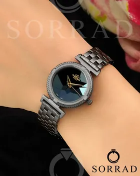 ساعت الگانس زنانه شیشه منشوری / ساده بند استیل صفحه (در رنگبندی مختلف)(اورجینال)