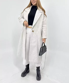 ترنچ کت پالتویی بلند آستردار کد Pl009