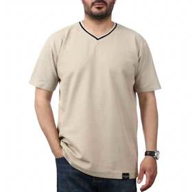 تیشرت آستین کوتاه یقه هفت مردانه کاکتوس مدل 2612544