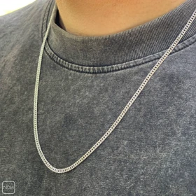 گردنبند نقره مردانه دوبل کد 0251241