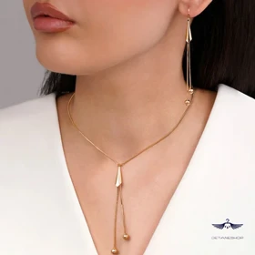 کد 0125 نیم ست پلاک دار شیپوری طلایی YSX