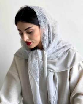 روسری پیچک رنگ استخوانی