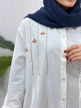 مانتو لینن گلدوزی آیسو رزانا