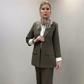 کت آستین پاکتی چهارخونه