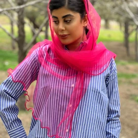شال توری سرخابی 2 متر