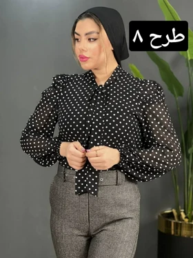 شومیز حریر آستین پف کد 1578