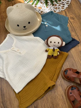 ست پیراهن و شلوارک موسلین