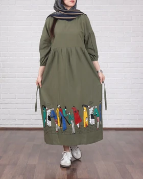 پیراهن لینن چاپ طرح بازار 6146