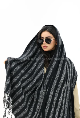 شال موهر پشمی چهار خونه کد1004420