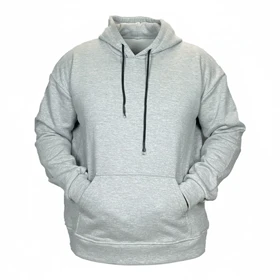 هودی باکسی طوسی ملانژ مدل ساده (بیسیک)