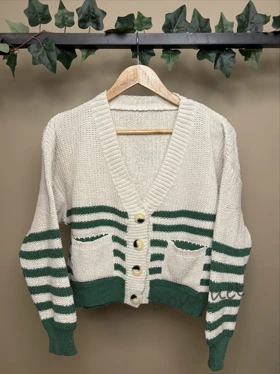 کاردیگان بافت سبز و کرم