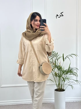 مانتو کتان پنبه پاپلی