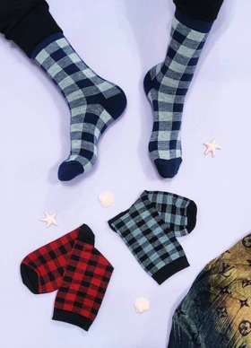 جوراب زنانه ساق‌دار شطرنجی