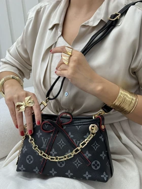 کیف مجلسی آلمادا (مشکی با پاپیون قرمز)