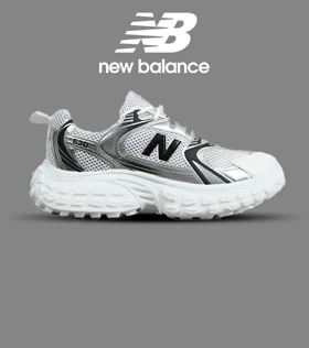 کفش کتانی مردانه و زنانه سفید طوسی مشکی NEW BALANCE 530 V02 مدل 7102