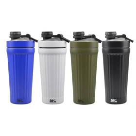 شیکر استیل ورزشی یک تیکه اسپورتیوم مدل Grooved ظرفیت 0.75 لیتر