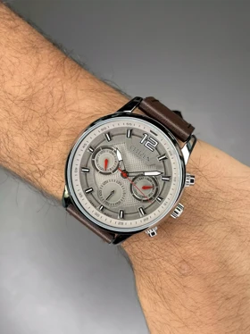 ساعت مچی سیتیزن کورنوگراف بند چرمی قهوه ای Citizen