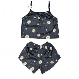 ست تاپ و شلوارک طرح گل 229