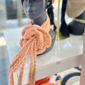 شالگردن بافت گل (گلبهی)