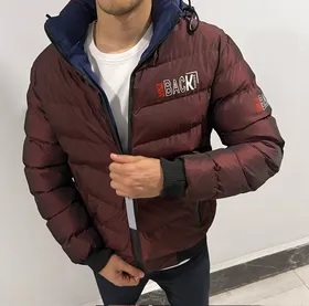 کاپشن ضخیم برزنتی زرشکی دو رو درجه 1