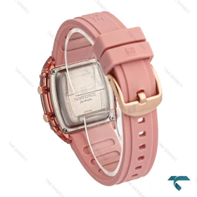 ساعت دخترانه نیوی فورس NF7101 مستطیلی صورتی NaviForce-6981-L