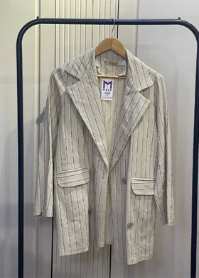 کت لینن راه راه