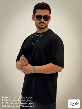 تیشرت مردانه مشکی مراکشی بیسیک_کد4352