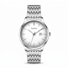 ساعت مچی مردانه فانتور مدل WF1037G-02 صفحه سفید بند استیل نقره‌ای