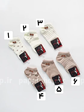 جوراب مچی نخ پنبه طرح خرس