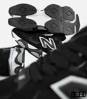 کفش کتانی مردانه و زنانه مشکی سفید NEW BALANCE 9060 مدل 7203