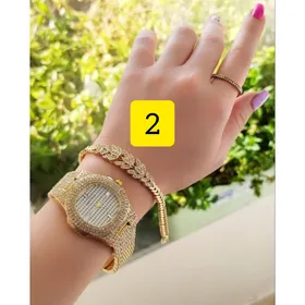 ساعت مجلسی زنانه نگینی صفحه مربعی امپاور