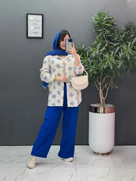 ست مانتو شلوار طرح درخت