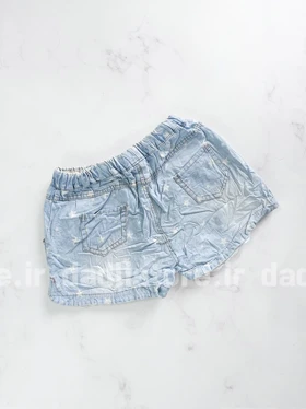 شورتک کوتاه جین کمرکش ستاره دار
