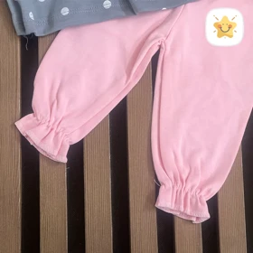 ست 3 تکه هدبند بلوز و شلوار نوزادی دخترانه جنس پنبه برند HONEY