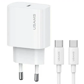 شارژر دیواری یوسامز USAMS مدل CC226 توان 20 وات با کابل Type-C طول 1m