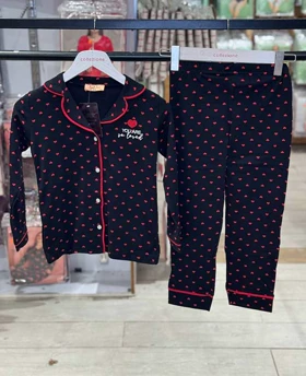 بلوز شلوار بچگانه کد25003 طرح خال‌خالی