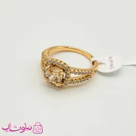 انگشتر زنانه ژوپینگ مجلسی با نگین زرد