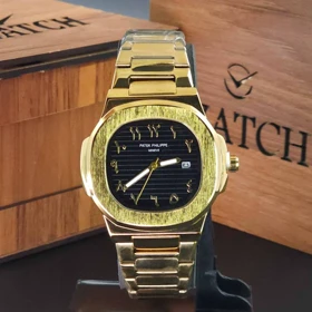 ساعت مچی مردانه پتک فیلیپ Patek Philippe تاریخ دار با قفل پروانه ای ضامن دار کد 2