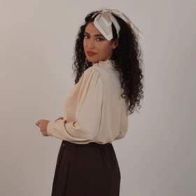 شومیز حریر هانیل (کرم)