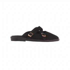 صندل زنانه پشت‌باز دو سگک_مشکی کد 1999