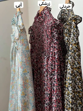 شومیز مانتویی یقه چین گل ریز کد 1765