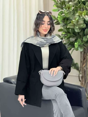 مانتو برش هلالی دو جیب آرزو