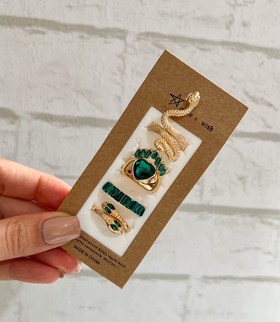 انگشتر پکی مار زمردی ring pack