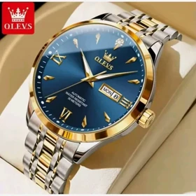 ساعت مچی مردانه آلوزOLEVSبند استیل نقره ای طلایی خاص وجذاب